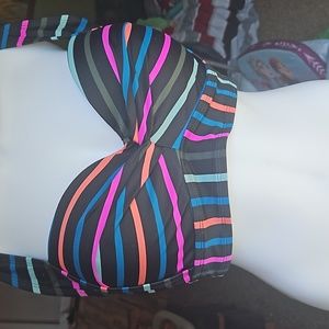 Color striped bikini top